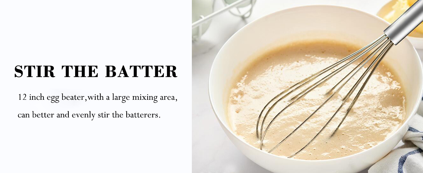 Polly Online Stainless Steel Whisk Set, 3 Packs Balloon Whisk for Cooking, Whisking, Blending (8