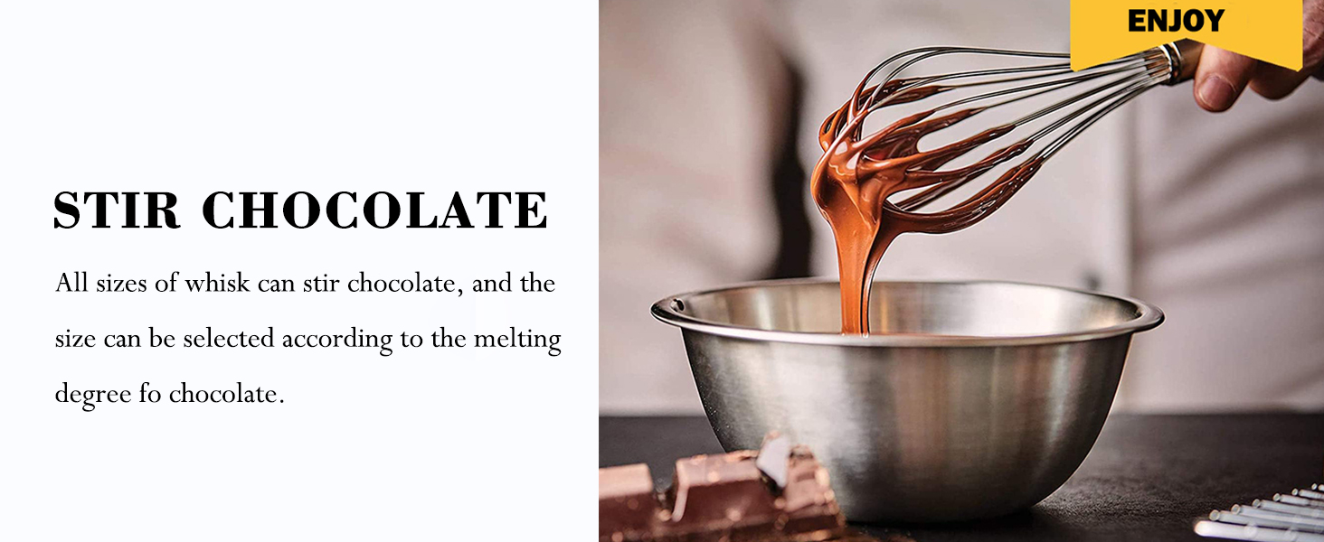 Polly Online Stainless Steel Whisk Set, 3 Packs Balloon Whisk for Cooking, Whisking, Blending (8