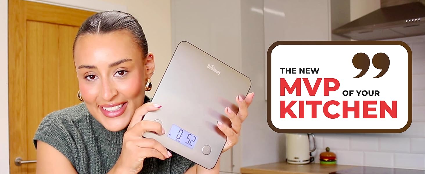 Smart Food Scale for Meal Prep – Digital Kitchen Scale with App, Calorie & Macro Tracking, Nutritional Calculator, Portion Control, Grams & Ounces, Healthy Cooking & Weight Loss