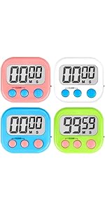 Timer, Kitchen Timers for Cooking Classroom Timer for Kids Teachers Magnetic Digital Timers 2 Pack, Black