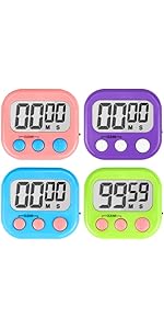 Timer, Kitchen Timers for Cooking Classroom Timer for Kids Teachers Magnetic Digital Timers 2 Pack, Black
