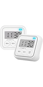 Timer, Kitchen Timers for Cooking Classroom Timer for Kids Teachers Magnetic Digital Timers 2 Pack, Black