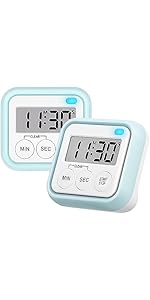 Timer, Kitchen Timers for Cooking Classroom Timer for Kids Teachers Magnetic Digital Timers 2 Pack, Black