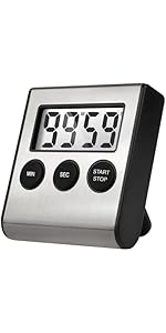 Timer, Kitchen Timers for Cooking Classroom Timer for Kids Teachers Magnetic Digital Timers 2 Pack, Black