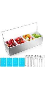 Mifoci Bartending Supplies 6 Compartments Garnish Tray with Lid Bar Caddy 3 Tier Glass Rimmer Stainless Steel Bottle Pourers Juice Pouring Cocktail Tools Plastic Serving Accessories