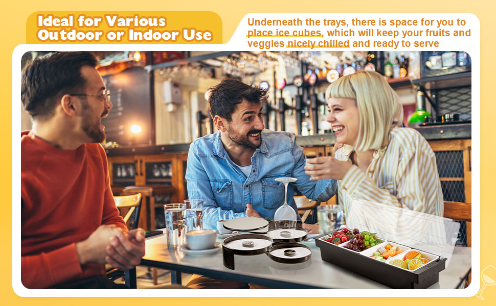 Mifoci Bartending Supplies 6 Compartments Garnish Tray with Lid Bar Caddy 3 Tier Glass Rimmer Stainless Steel Bottle Pourers Juice Pouring Cocktail Tools Plastic Serving Accessories