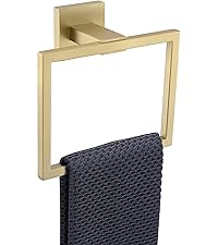 TQKAG 6-Piece Bathroom Towel Bar Sets Brushed Gold 23.6 inch Towel Bar Stainless Steel Towel Ring Coat Hook and Toilet Paper Holder Bathroom Hardware Set Wall Mounted Bathroom Accessories Kit