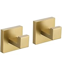 TQKAG 6-Piece Bathroom Towel Bar Sets Brushed Gold 23.6 inch Towel Bar Stainless Steel Towel Ring Coat Hook and Toilet Paper Holder Bathroom Hardware Set Wall Mounted Bathroom Accessories Kit