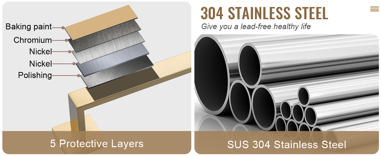 TQKAG 6-Piece Bathroom Towel Bar Sets Brushed Gold 23.6 inch Towel Bar Stainless Steel Towel Ring Coat Hook and Toilet Paper Holder Bathroom Hardware Set Wall Mounted Bathroom Accessories Kit