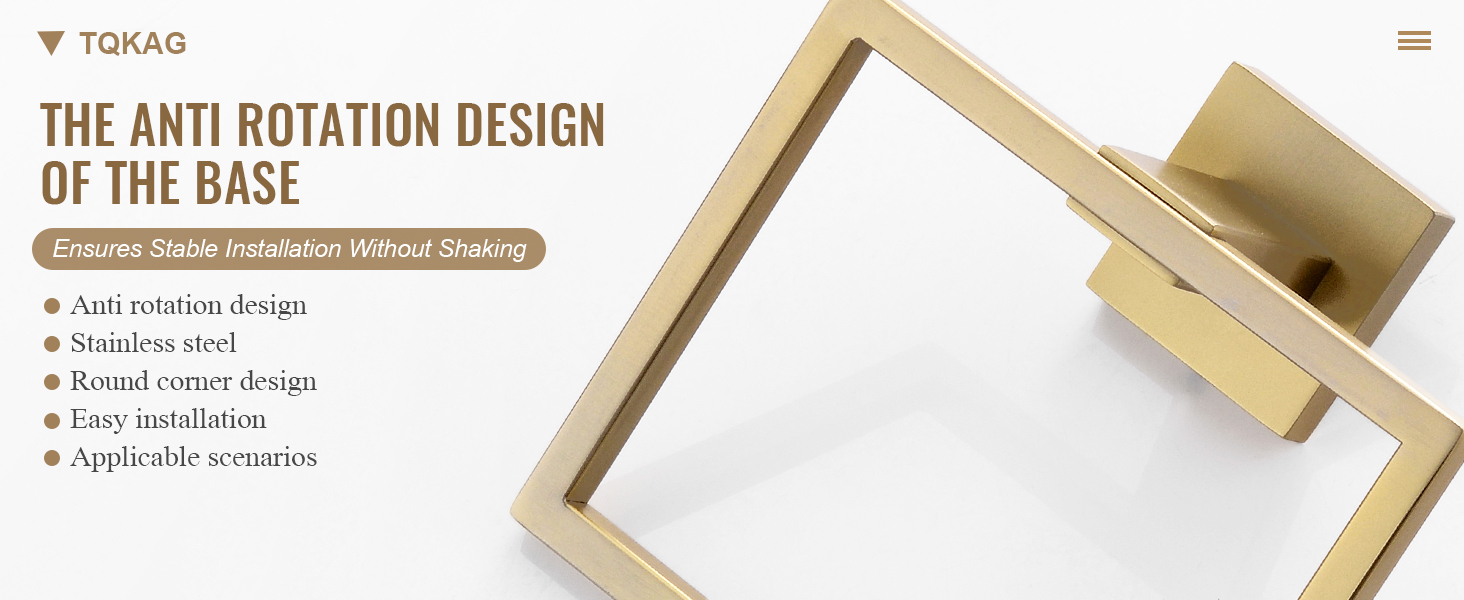 TQKAG 6-Piece Bathroom Towel Bar Sets Brushed Gold 23.6 inch Towel Bar Stainless Steel Towel Ring Coat Hook and Toilet Paper Holder Bathroom Hardware Set Wall Mounted Bathroom Accessories Kit