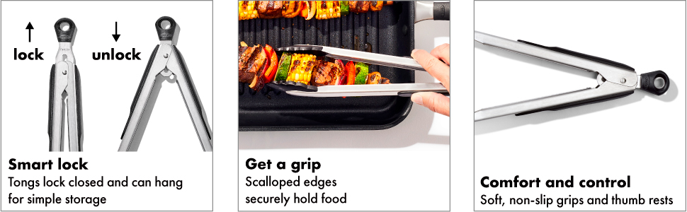 OXO Good Grips 2-Piece Tongs with Nylon Heads Set