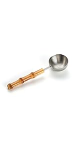 Vintage Coffee Measuring Spoon - 304 Stainless Steel,Coffee Scoop, 10g Capacity, Walnut Handle - Perfect for Coffee, Tea, and More (Gunmetal)