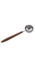 Vintage Coffee Measuring Spoon - 304 Stainless Steel,Coffee Scoop, 10g Capacity, Walnut Handle - Perfect for Coffee, Tea, and More (Gunmetal)