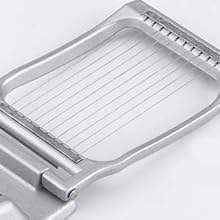 Zoe's Kitchen Good Grip Egg Slicer for Hard Boiled Eggs Heavy Duty Professional Large Aluminum Egg Slicer with Stainless Steel Wires Kitchen Aid Egg, Strawberry Slicer Hard Boiled Egg Cutter (Golden)