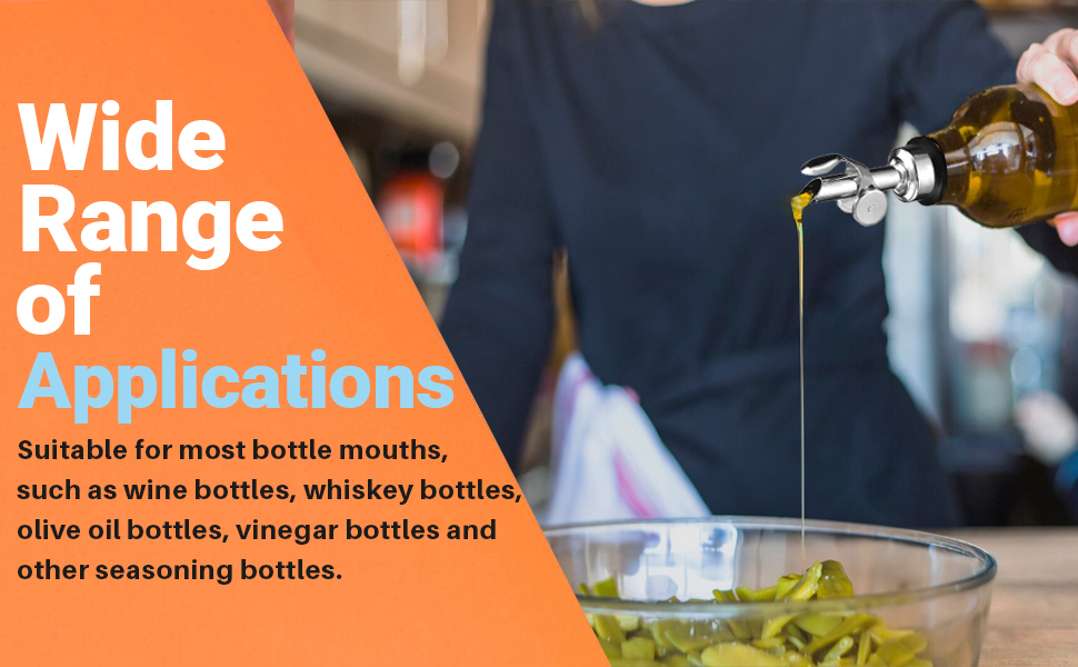 Weighted Stainless Steel Liquor Bottle Pourers: Auto Flip Spouts for Precise Pouring, Leak-Proof and Dishwasher-Safe (4pcs - Black)