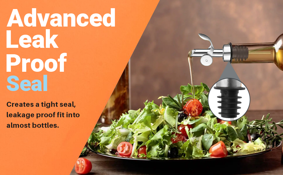 Weighted Stainless Steel Liquor Bottle Pourers: Auto Flip Spouts for Precise Pouring, Leak-Proof and Dishwasher-Safe (4pcs - Black)