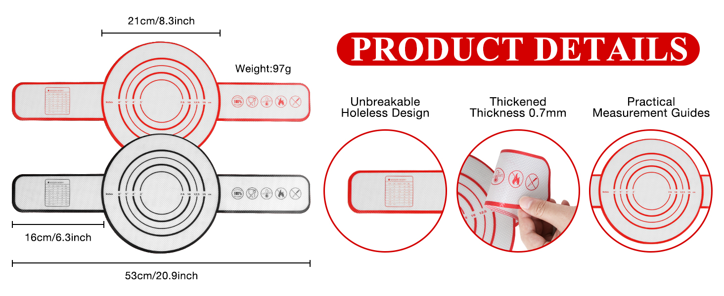 Silicone Bread Sling for Dutch Oven Baking Mat With Extra Long Handles Sourdough Bread Baking Supplies Non-Stick Silicone Mat Reusable Heat Resistant Food Grade Cooking Sheets Liners 2 PCS