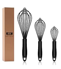 18/10 Stainless Steel Whisk, Ergonomic Handle, Dishwasher Safe Metal whisk, Professional Whisk for Kitchen Cooking, Perfect for Blending, Whisking, Baking, and Beating, 10-Inch Wire Wisk