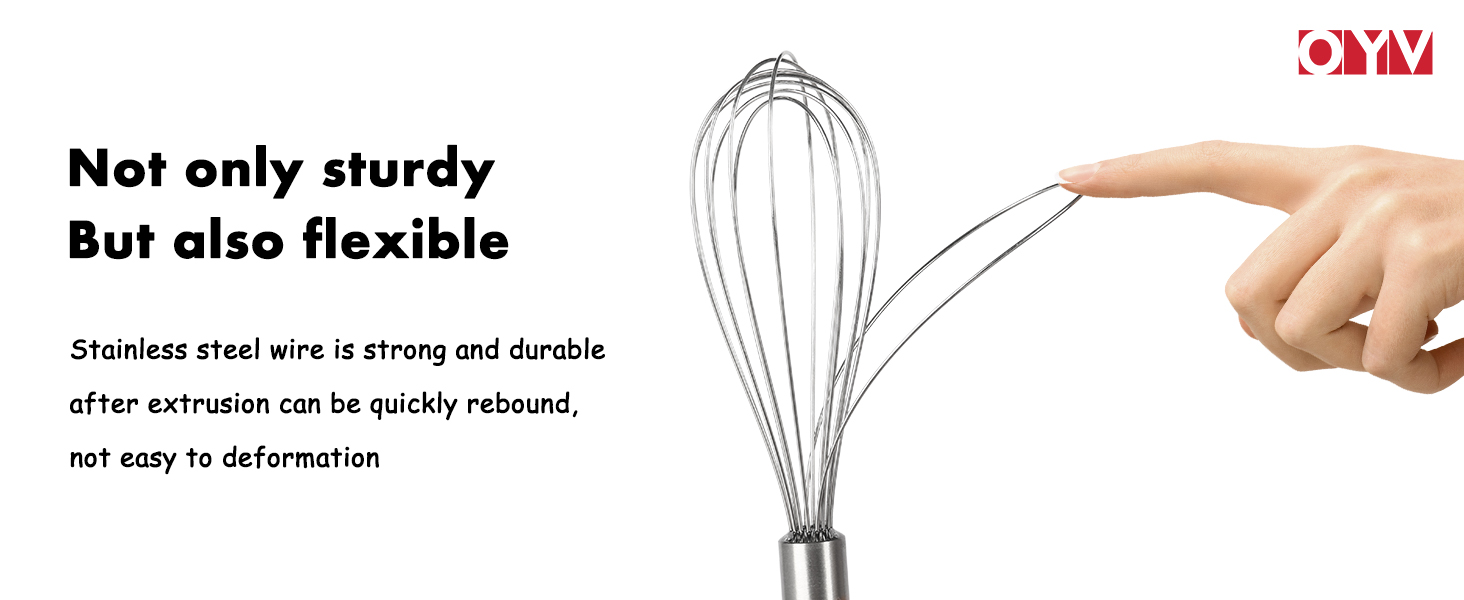 18/10 Stainless Steel Whisk, Ergonomic Handle, Dishwasher Safe Metal whisk, Professional Whisk for Kitchen Cooking, Perfect for Blending, Whisking, Baking, and Beating, 10-Inch Wire Wisk