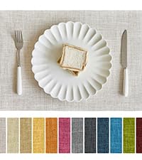 Softalker Faux Linen Placemats Set of 6-12 x 18 Inch, Heat Resistant Double Layered Durable Burlap Farmhouse Place Mats, Non-Slip Washable Rustic Table Mats for Dining, Kitchen, Party（Light Grey