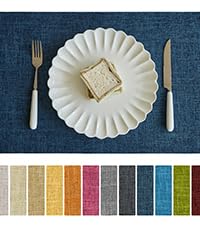 Softalker Faux Linen Placemats Set of 6-12 x 18 Inch, Heat Resistant Double Layered Durable Burlap Farmhouse Place Mats, Non-Slip Washable Rustic Table Mats for Dining, Kitchen, Party（Light Grey