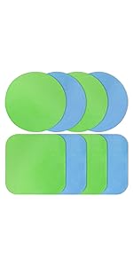 4PCS Jar Opener for Seniors with Arthritis - Rubber Gripper Pads, Bottle & Can Opener, Kitchen Gadgets (Light Blue + Green)