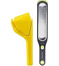 Dreamfarm Ozest Self-Cleaning POP-Button Zester for Fine, Fluffy Citrus Zest, Cheese, Nut, & Spices with Non-Slip Silicone Foot - 1mm Zester, Black/Green