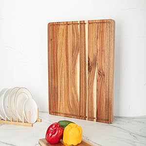 GAOMON 24 x 18 In Acacia Cutting Boardfor Kitchen, XXL Extra Large Charcuterie Cheese Platter Serving Tray, Food Prep and Serving Boards, Chopping Boards for Meal Vegetables and Cheese