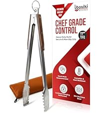 Boxiki Kitchen Wooden Tongs for Cooking - Nonstick Kitchen Salad Tongs for Serving Food, Grilling, Cooking, BBQ and Tossing Salad - Made of Natural Walnut Wood, Size 12-inch