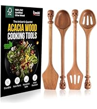 Premium Olive Wood Salad Tongs for Serving, 12 Inch Serving Tongs with 304 Stainless Steel Handle for Salad, Bread, BBQ, Pickles, Toaster & Kitchen Use