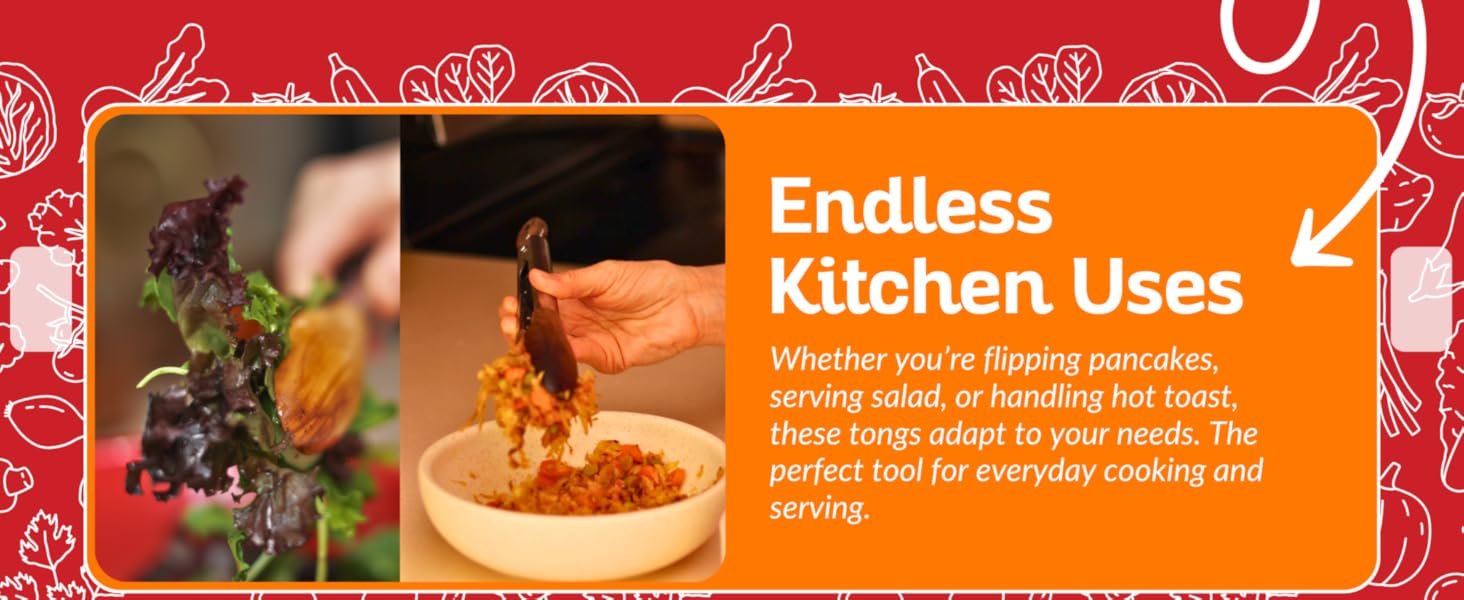 Premium Olive Wood Salad Tongs for Serving, 12 Inch Serving Tongs with 304 Stainless Steel Handle for Salad, Bread, BBQ, Pickles, Toaster & Kitchen Use