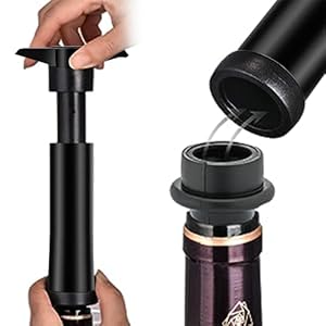 Wine Saver Pump with 4 Vacuum Wine Stoppers, Wine Bottle Stoppers with Food Grade Silicone Leak proof Keep Fresh Suitable for All Standard Wine Bottles