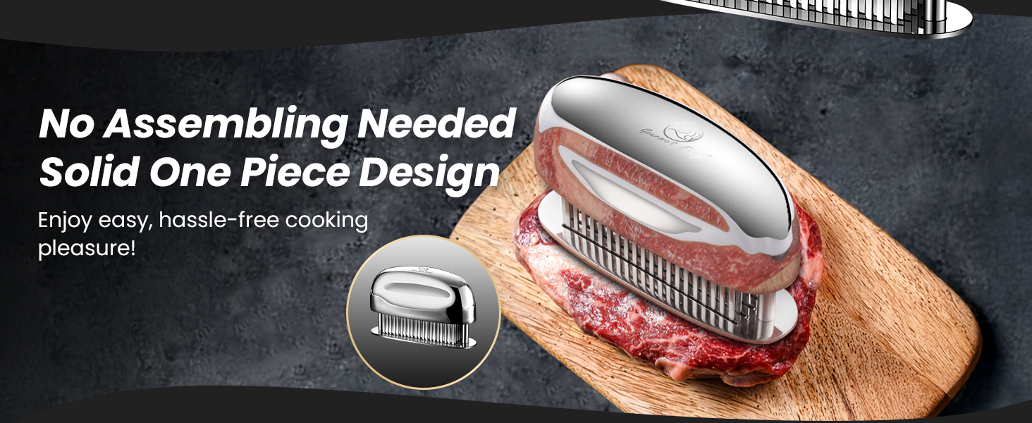 Meat Tenderizer Tool - Hand Held Blade Tenderizer for Meat - Ultra Sharp Needle Blades 100% Stainless Steel - Heavy Duty Kitchen Gadgets - Cooking Gadgets for Tenderizing Chicken, Steak, Veal, BBQ