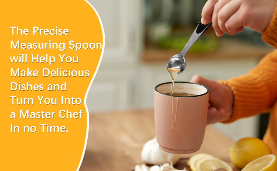 2PCS 1 Tbsp(3tsp, 1/2oz, 15ml) Single Measuring Spoon with Black Silicone Grip, Stainless Steel Individual Measure Scoop Only