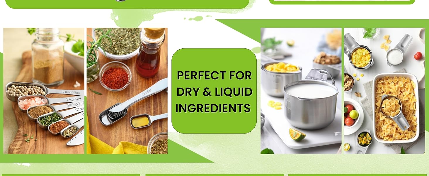 Spring Chef Stainless Steel Measuring Cups and Spoons Set of 14 with Leveler, Nesting Kitchen Metal Measuring Cups and Spoons Set for Dry and Liquid Ingredients, Perfect for Cooking & Baking