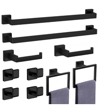 10-Pieces Brushed Nickel Bathroom Accessories Set, Stainless Steel Bathroom Hardware Set, Towel Racks for Bathroom Wall Mounted 24 Inch Bath Towel Bar Set.