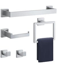 10-Pieces Brushed Nickel Bathroom Accessories Set, Stainless Steel Bathroom Hardware Set, Towel Racks for Bathroom Wall Mounted 24 Inch Bath Towel Bar Set.