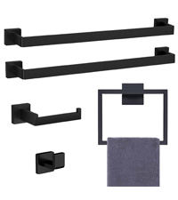 10-Pieces Brushed Nickel Bathroom Accessories Set, Stainless Steel Bathroom Hardware Set, Towel Racks for Bathroom Wall Mounted 24 Inch Bath Towel Bar Set.