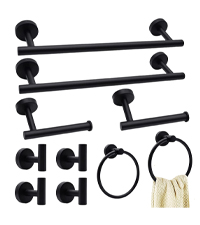 10-Pieces Brushed Nickel Bathroom Accessories Set, Stainless Steel Bathroom Hardware Set, Towel Racks for Bathroom Wall Mounted 24 Inch Bath Towel Bar Set.