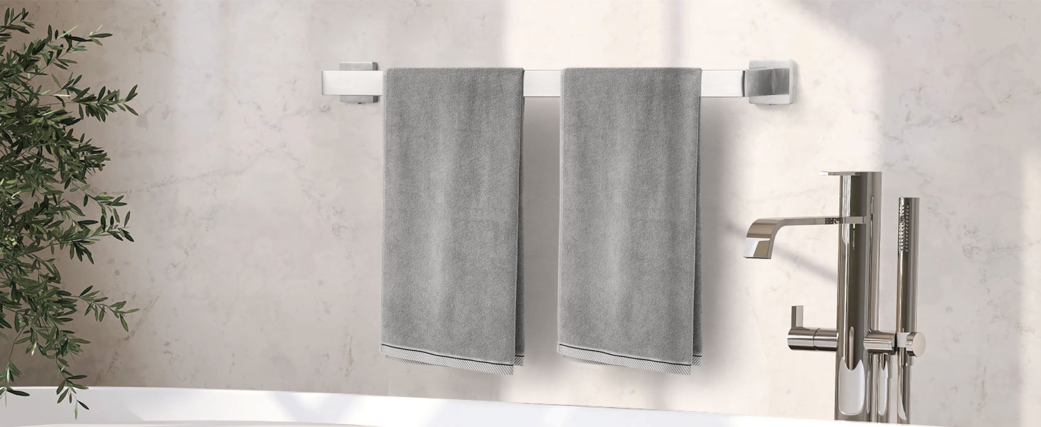 10-Pieces Brushed Nickel Bathroom Accessories Set, Stainless Steel Bathroom Hardware Set, Towel Racks for Bathroom Wall Mounted 24 Inch Bath Towel Bar Set.