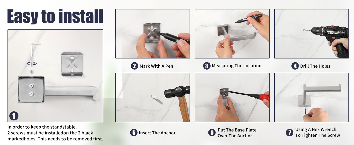 10-Pieces Brushed Nickel Bathroom Accessories Set, Stainless Steel Bathroom Hardware Set, Towel Racks for Bathroom Wall Mounted 24 Inch Bath Towel Bar Set.