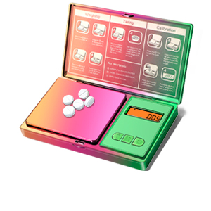 Digital Pocket Scale 300g/0.01g(10.58 oz x 0.001 oz),Rainbow Mini Scale for Food Ounces and Grams,Iridescent Plating Small Jewelry Gram Scale, Tare for Jewelry, Medicine, Coffee,Herbs,Coins