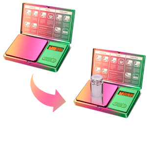 Digital Pocket Scale 300g/0.01g(10.58 oz x 0.001 oz),Rainbow Mini Scale for Food Ounces and Grams,Iridescent Plating Small Jewelry Gram Scale, Tare for Jewelry, Medicine, Coffee,Herbs,Coins