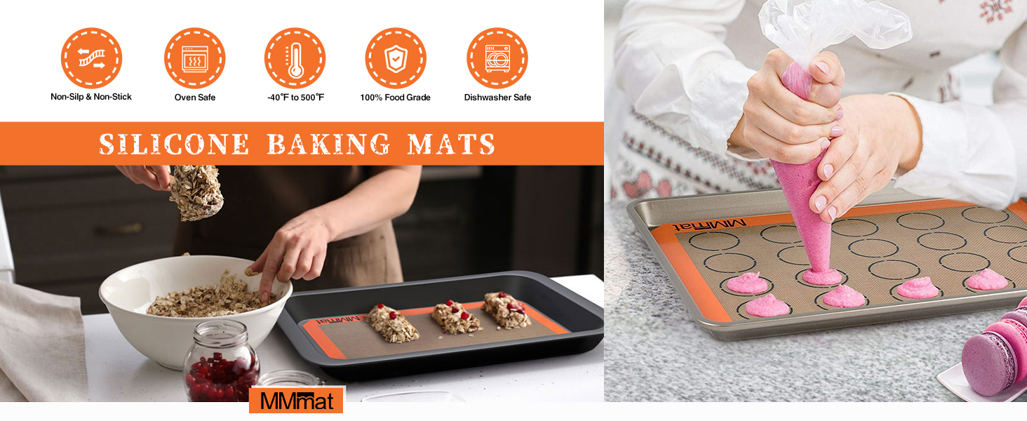 Silicone Baking Mats Set of 2 Square Non-Stick Reusable Air Fryer Linner - Best German Silicone - 9 inch