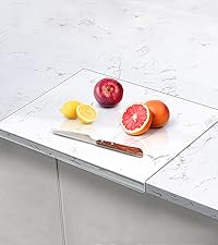 Acrylic Cutting Board with Counter Lip, 17.5x13.5 Inch Clear Cutting Boards for Kitchen Counter, Large Cutting Board Non Slip for Countertop Protector, Apartment Essentials Kitchen Decor Gifts