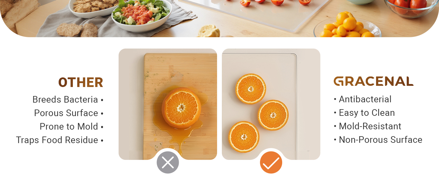 Acrylic Cutting Board with Counter Lip, 17.5x13.5 Inch Clear Cutting Boards for Kitchen Counter, Large Cutting Board Non Slip for Countertop Protector, Apartment Essentials Kitchen Decor Gifts