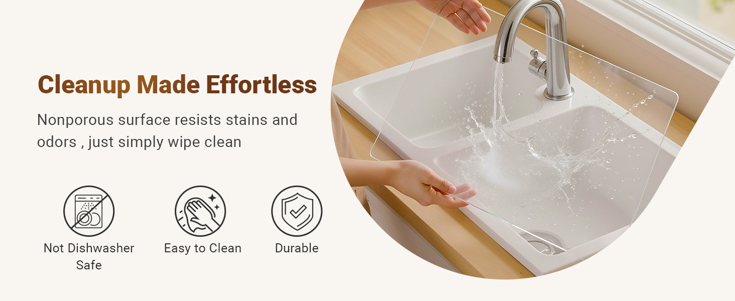 Acrylic Cutting Board with Counter Lip, 17.5x13.5 Inch Clear Cutting Boards for Kitchen Counter, Large Cutting Board Non Slip for Countertop Protector, Apartment Essentials Kitchen Decor Gifts