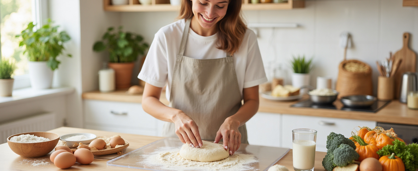 Acrylic Cutting Board with Counter Lip, 17.5x13.5 Inch Clear Cutting Boards for Kitchen Counter, Large Cutting Board Non Slip for Countertop Protector, Apartment Essentials Kitchen Decor Gifts