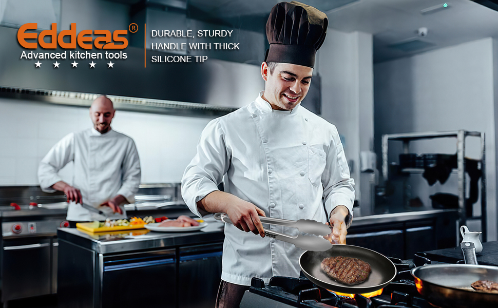 Tongs For Cooking - Heat Resistant 600 Degrees Metal Kitchen Tongs, Heavy Duty Stainless Steel Tongs - Perfect for Food, BBQ Set of 4, 7-9-12 &14 inch Grey