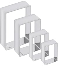 Rectangle cookie cutter ANCKNE Stainless Steel Rectangle Biscuit Molds Square Pastry Molds Fondant Cake Cookie Cutter Set 1 Inch Depth